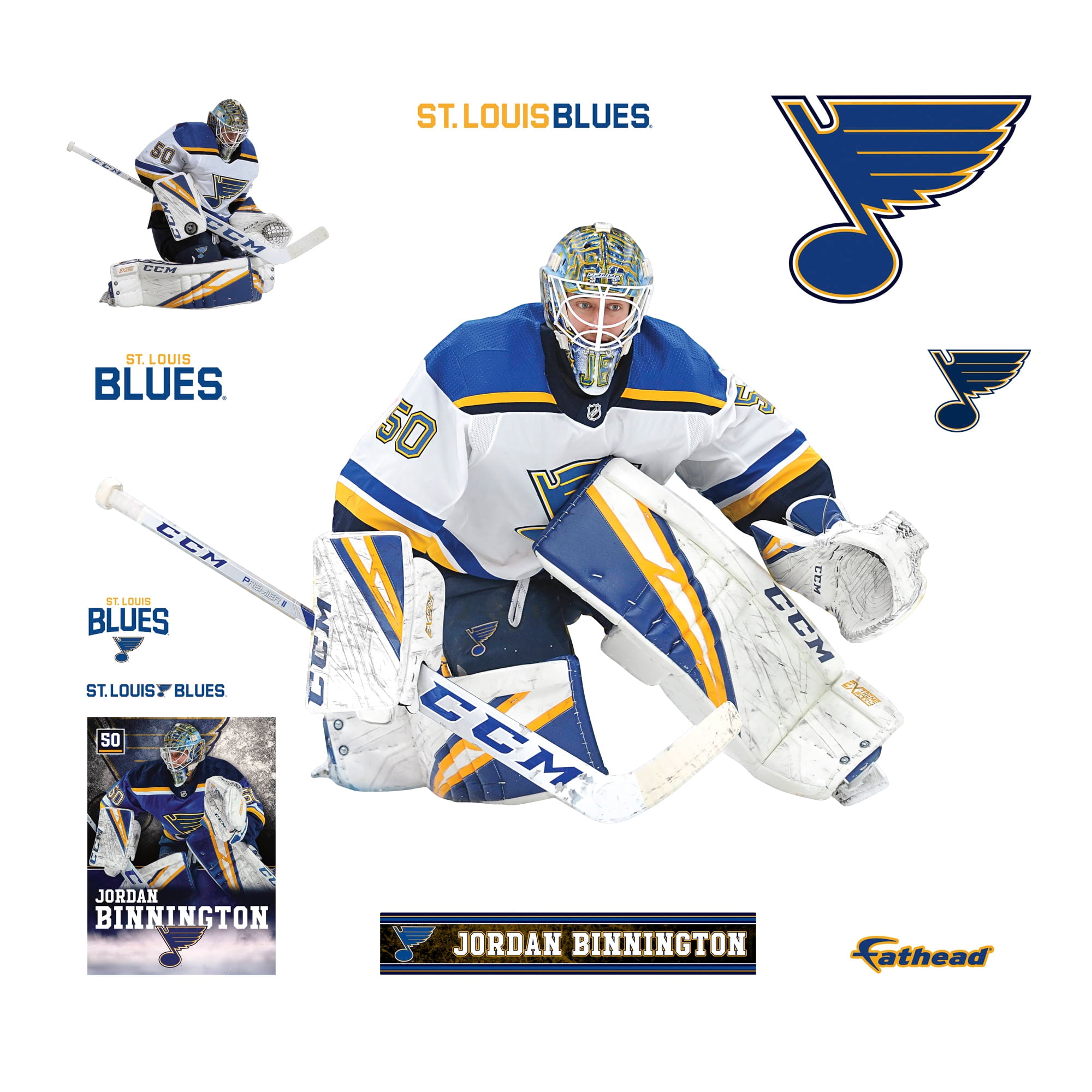 Fathead Jordan Binnington St. Louis Blues 12Pack LifeSize Removable