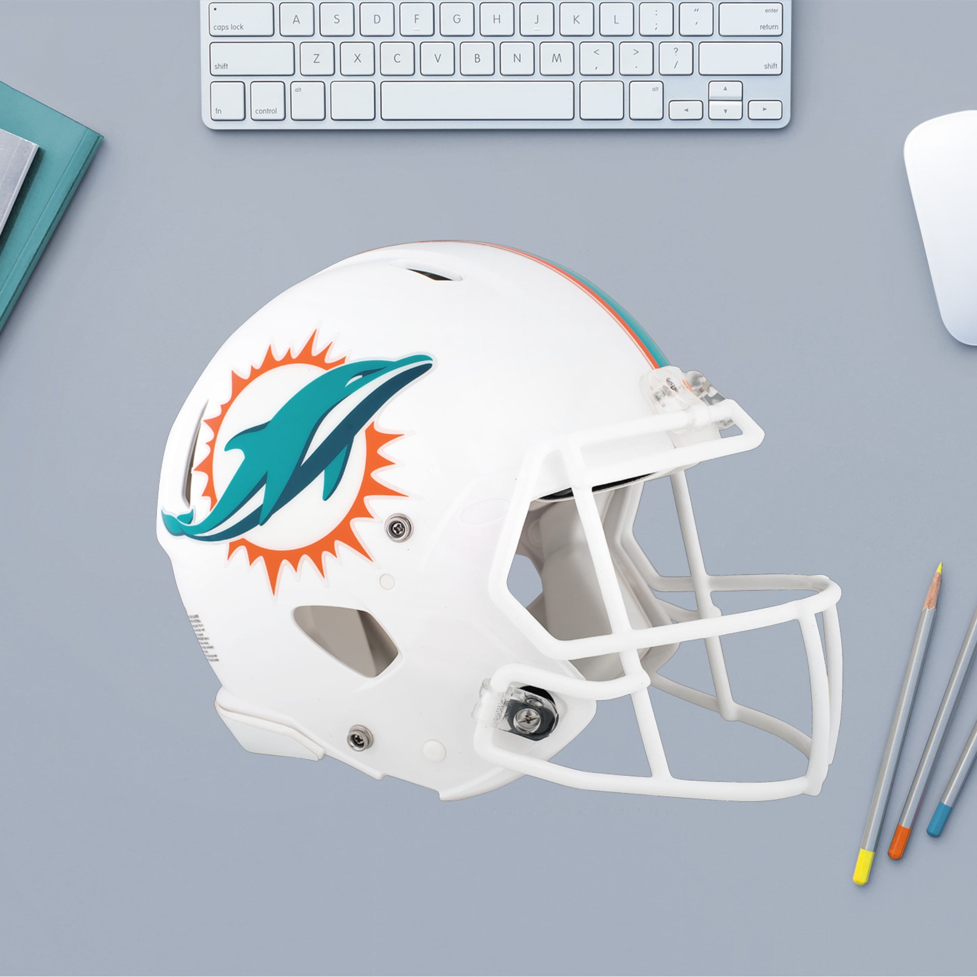 Fathead Miami Dolphins: Helmet - Large Officially Licensed NFL Removable  Wall Decal 
