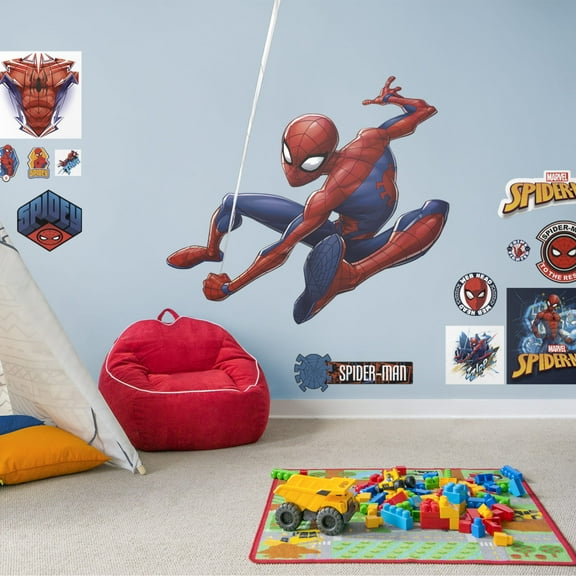 Fathead Spider-Man: Swing - Life-Size Officially Licensed Marvel Removable Wall Decal