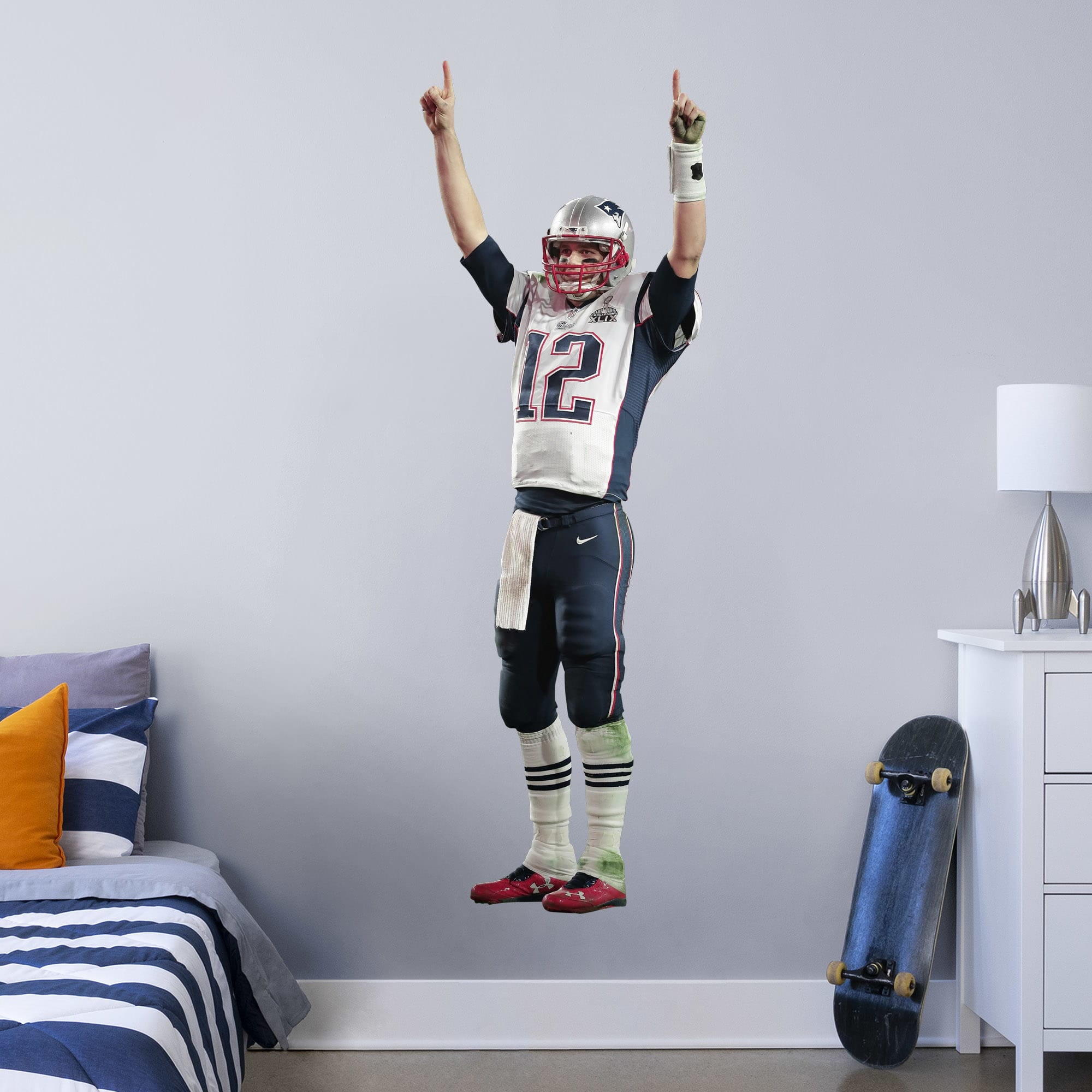 Tom Brady 2020 Red Jersey - NFL Removable Wall Decal Giant Athlete + 2 Wall Decals 26W x 51H