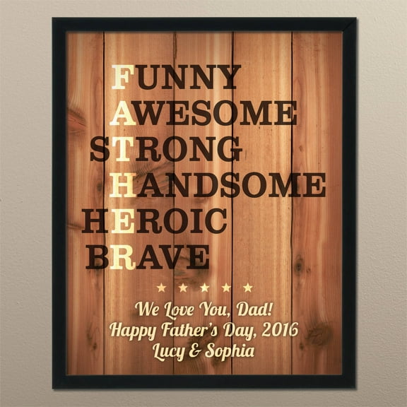 Father Acronym Personalized Canvas With Frame, 11x14 or 16x20