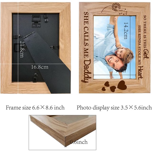Father And Daughter Picture Frame Wood Photo Frames Engraved Display