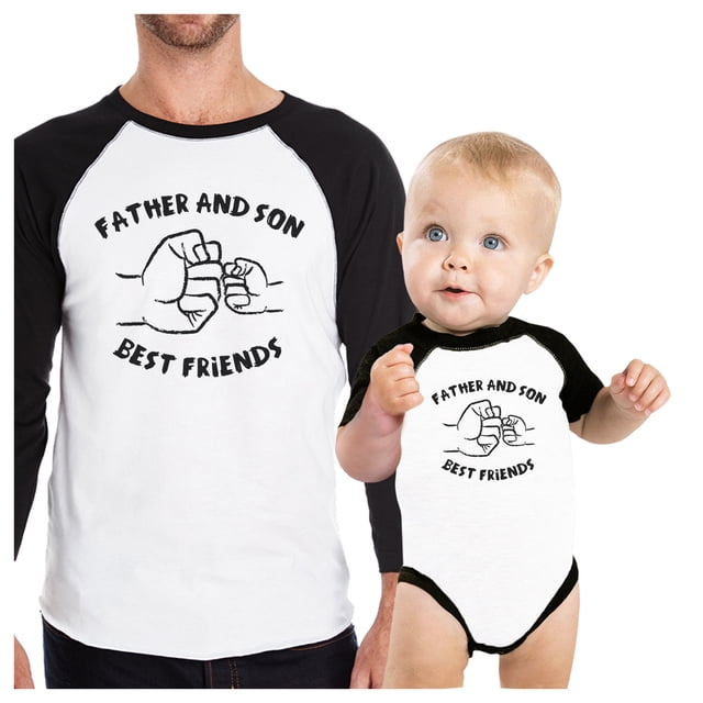 Father And Son Best Friends Fist Pound Dad and Baby Matching Black And