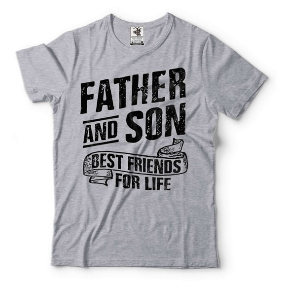 Father And Son Best Friends For Life Shirt Father Shirts Gift From Son Father's Day Shirt (Small Grey)