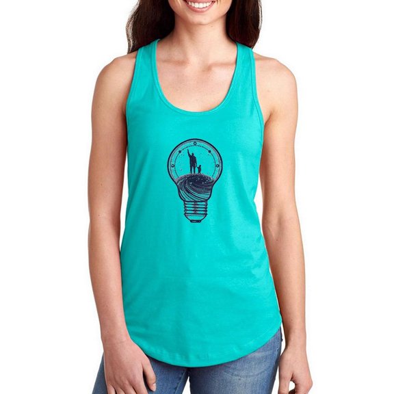 Father And Son Lightbuld Racerback Tank Women -Image by Shutterstock, Female x-Small