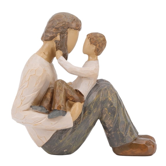 Father And Son Statue - Handcrafted Resin Figurine For Home Dcor, Artistic Family Sculpture For Bedroom, Living Room & Bookshelf Display 4.7"