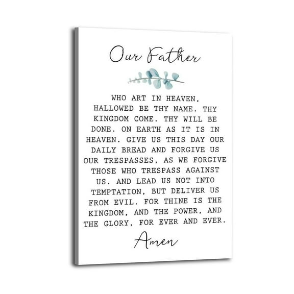 Our Father Who Art In Heaven Hallowed Be Thy Name The Lord's Prayer Sign Poster Great Wall Art for Home Decor,fathers Day Posters for Room, Office Or Living Room