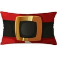 thumbnail image 1 of Father Christmas Decorations Throw Pillow Covers Santa Suit Belt Gold Buckle Christmas Belly Outfit Waist Lumbar Pillow Cases 12\u201dx20\u201d Oblong Cotton Linen Cushion Cover for Home Bedding Decor, 1 of 6