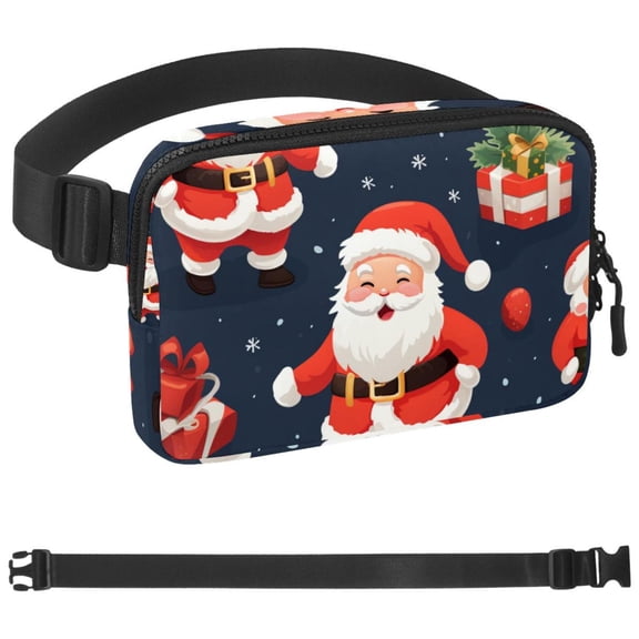 Father Christmas Santa Claus Fanny Pack Belt Bag for Women and Men, Fashionable Waist Pack with Adjustable Strap for Traveling, Hiking, Jogging, Cycling