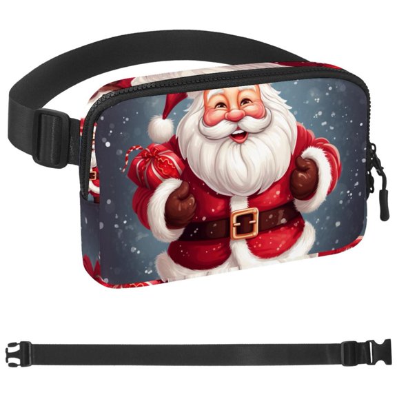 Father Christmas Santa Claus Fanny Pack for Men Women, Crossbody Waist Bag Pack, Belt Bag for Travel Walking Running Hiking Cycling, Easy Carry Any Phone, Wallet