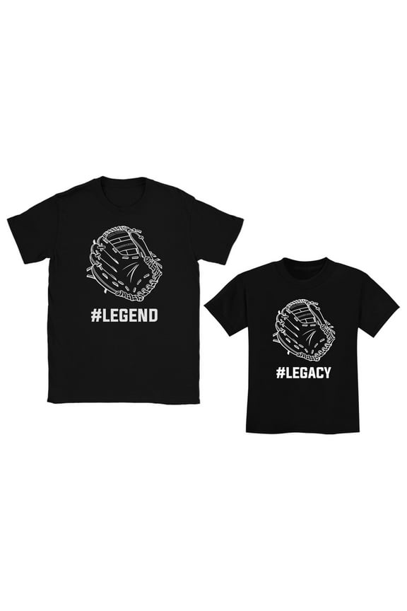 Father Daddy and Son Matching Outfits - Father's Day Dad Funny Shirts for Men and Kids - Perfect Father's Day Gift - Men's Black T-Shirt (Size Large) and Kids Black T-Shirt