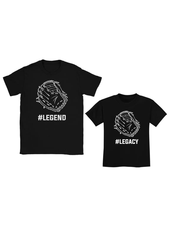 Father Daddy and Son Matching Outfits - Father's Day Dad Funny Shirts for Men and Kids - Perfect Father's Day Gift - Men's Black T-Shirt (Size Large) and Kids Black T-Shirt