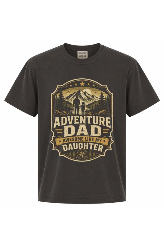 Father Daughter Adventure Graphic T-Shirt Outdoor Dad Gift Tee for Father's Day Camping and Family Trips