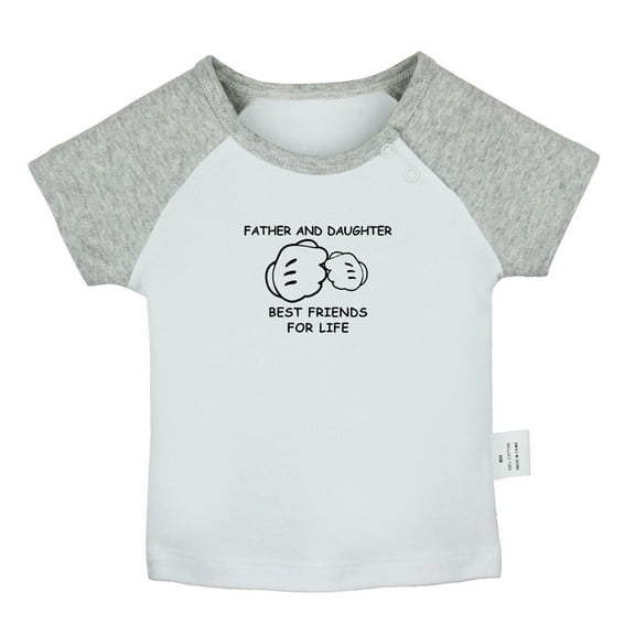 Father And Daughter Best Friends For Life Funny T shirt For Baby, Newborn Babies T-shirts, Infant Tops, 0-24M Kids Graphic Tees Clothing (Short Gray Raglan T-shirt, 12-18 Months)