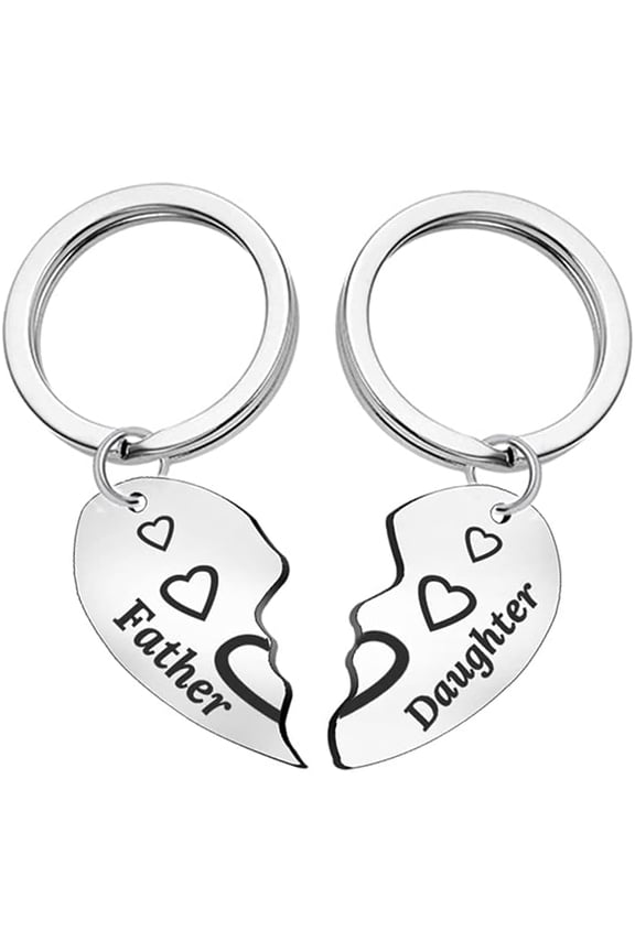 Father Daughter Gifts Matching Keychains - 2 Pcs Dad Daughter Gift Keychain Set for Women Men Birthday Christmas Gift for Dad Father Daughters from Daughters Fathers Key Rings