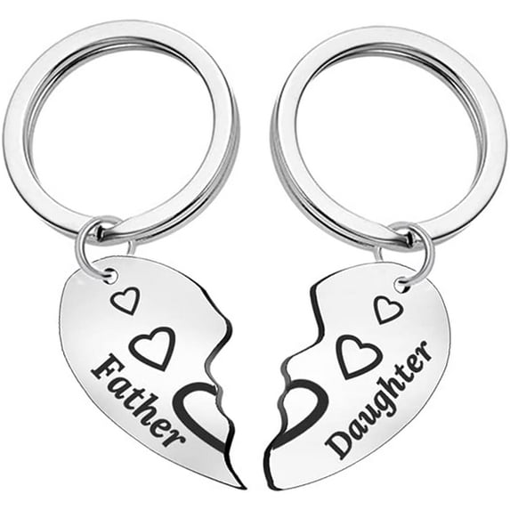 Father Daughter Gifts Matching Keychains - 2 Pcs Dad Daughter Gift Keychain Set for Women Men Birthday Christmas Gift for Dad Father Daughters from Daughters Fathers Key Rings