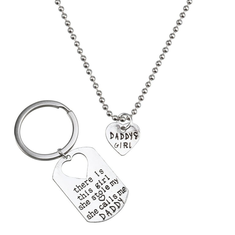 Father daughter keychain and necklace new arrivals
