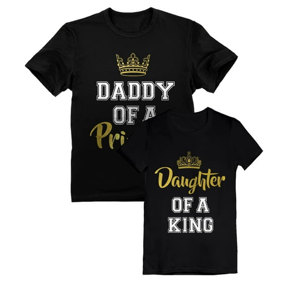 Father & Daughter Matching Set Daddy and Me Outfit Dad & Toddler Girl T-Shirts Daddy Black X-Large / Daughter Black 3T