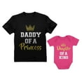 thumbnail image 1 of Father & Daughter Matching Set Gift For Dad & Baby Girl Bodysuit & Men's Shirt man Black Large / baby Wow pink 12M (6-12M), 1 of 7