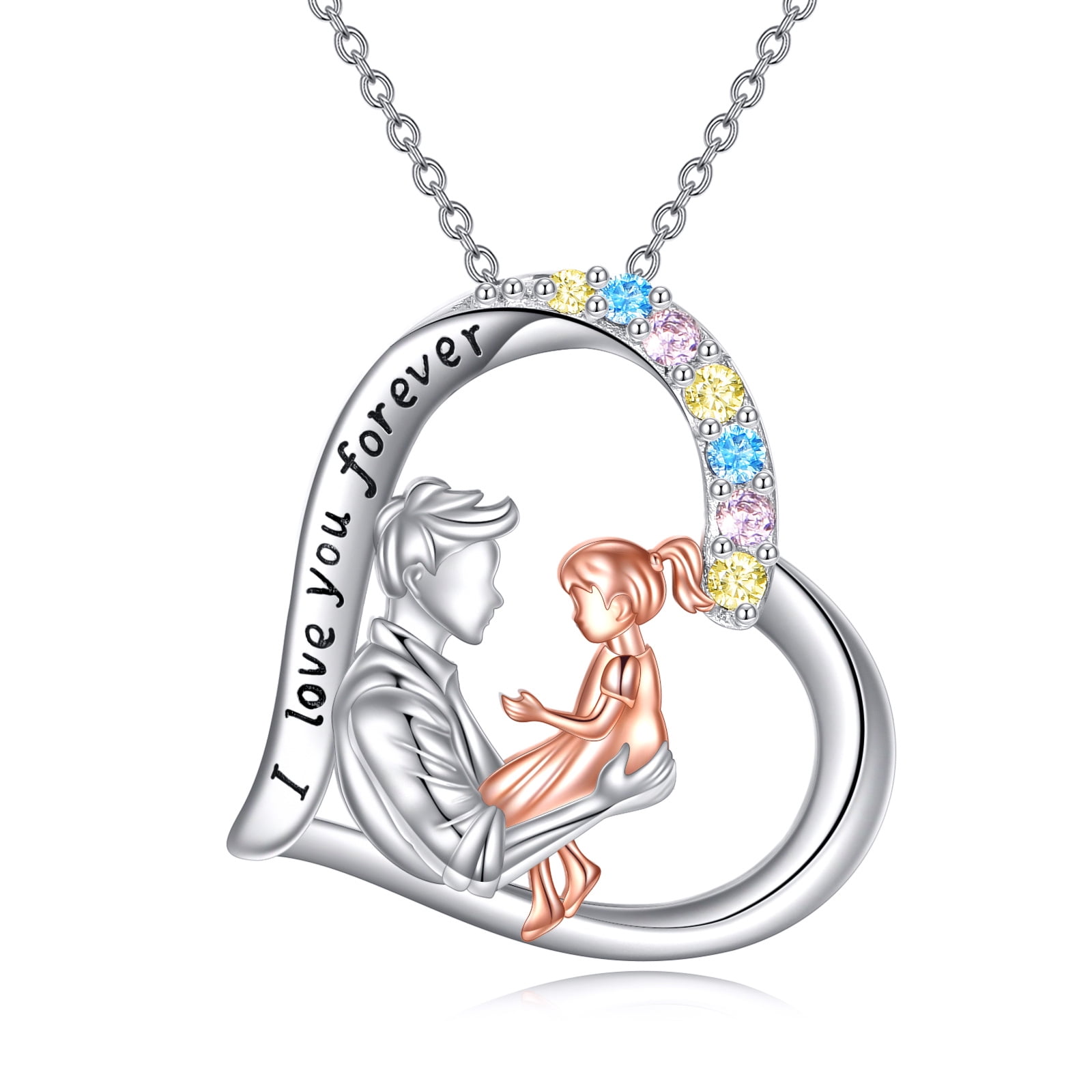 Father Daughter Necklace 925 Sterling Silver Daddy Daughter Pendant — free download