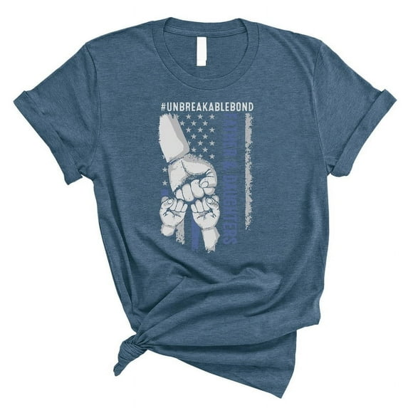 Father & Daughters T-Shirt – #UnbreakableBond Graphic Tee – Patriotic Dad Gift(HEATHER DEAP TEAL,Small)