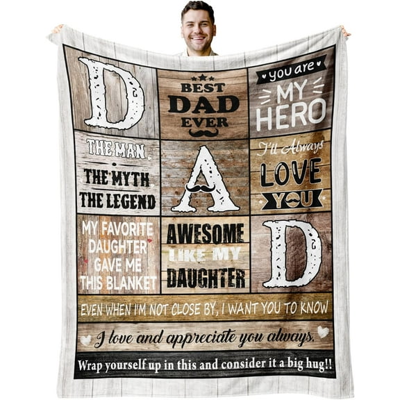 Father Day Dad Gifts from Daughter, Birthday Gifts for Dad from Daughter, Best Father''s Day Girl Dad Ever Gifts, Gift for Dads Who Wants Nothing, to My Father/Daddy Gift Ideas Blanket 60"x50"