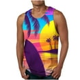 thumbnail image 1 of Father Day Sale!Basketball Palm Tree Tank Top for Men,Hawaii Tank Top Men Cool Novelty Printed Graphic Sleeveless Beach Tank Top,Muscle Shirt for Workout Gym Jogging,Hawaii Summer Vacation Tanks, 1 of 1
