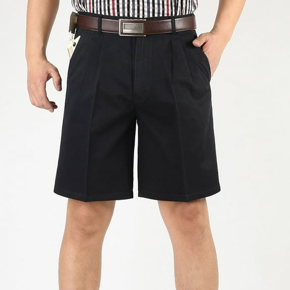 Bermuda Shorts for Men Big and Tall,Shorts for Men Casual Summer,Men's Bipleat Shorts High Waist Fifth Pants Thin Business Suit Pants Straight Barrel Football Shorts Pants