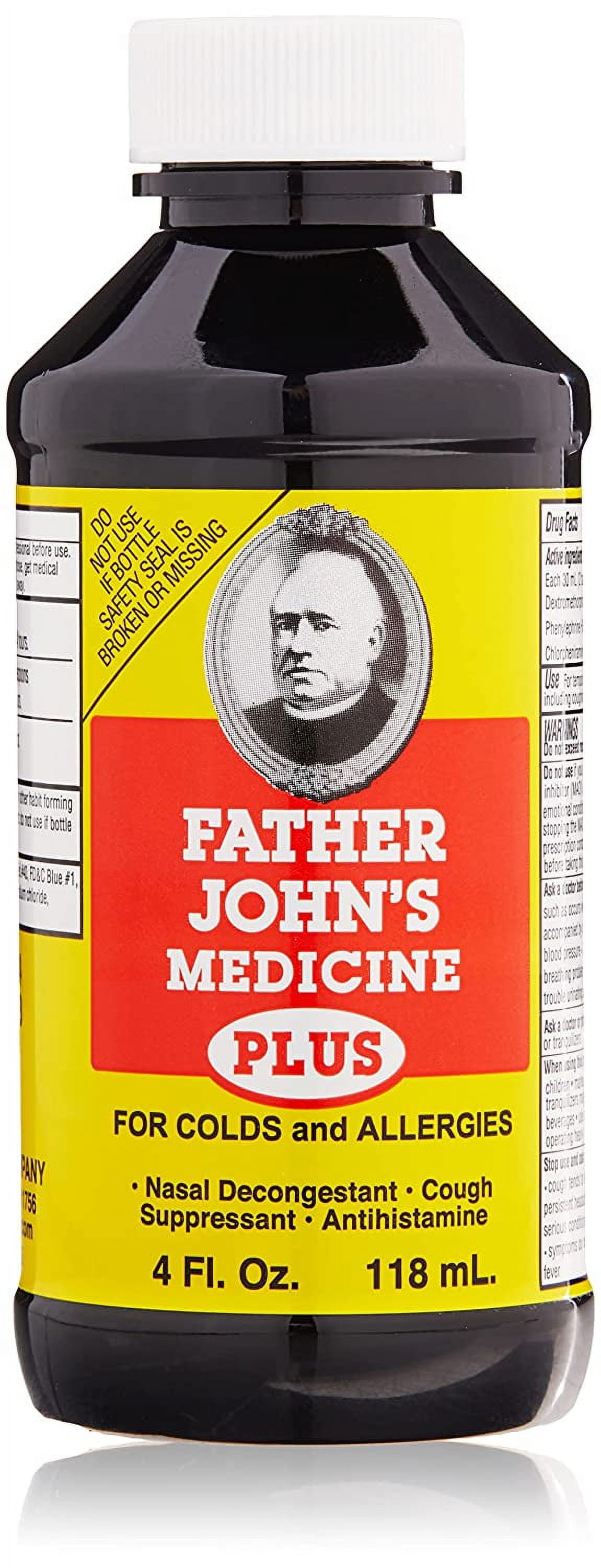 Father Johns Plus Cough Suppressant Liquid Medicine 4 oz