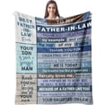 thumbnail image 1 of Father in Law Gift from Daughter in Law Blanket Father of The Groom Gift Throw Blanket, Gift Ideas for Father in Law Dad Blankets & Throws on Birthday Thanksgiving Father's Day., 1 of 7