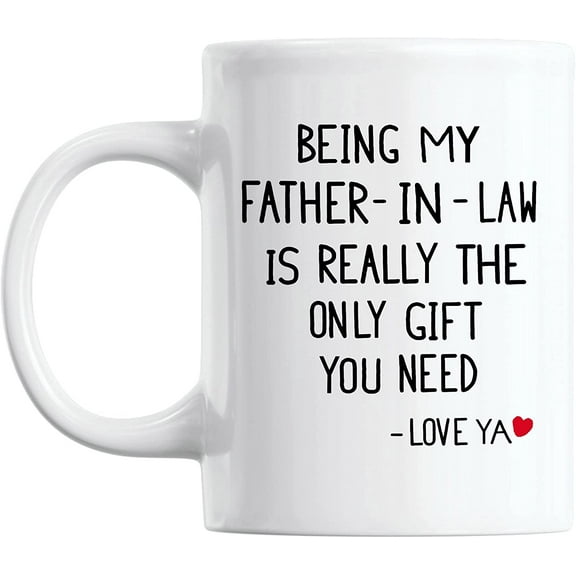 Father In Law Gift, Father In Law Gift From Daughter In Law, Being My Father In Law Is The Only Gift, Gift To Father In Law, Father In Law Gifts, Father In Law Mug (11oz, Father In Law Gift - White 1)