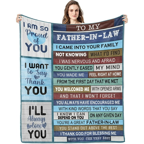 Father in Law Gift, Father in Law Gifts from Daughter in Law, Being My Father in Law is The Only Gift,Blanket Birthday Gifts for Father in Law,Anniversary for Father in Law(50"x60")
