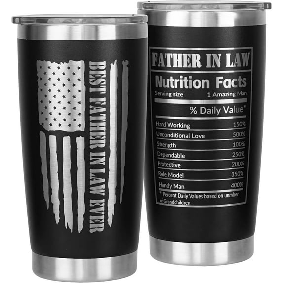Father In Law Gifts From Son And Daughter In Law,Birthday Christmas Father's Day Gifts For Future Father In Law,Mug Coffee Cup,20oz Tumbler Lid And Straw