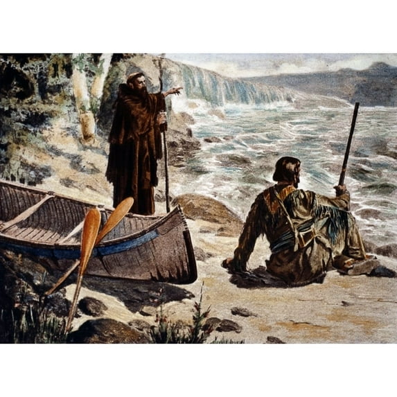 Father Louis Hennepin N(1640-1701). French Missionary And Explorer In North America. At The Falls Of St Anthony 1680