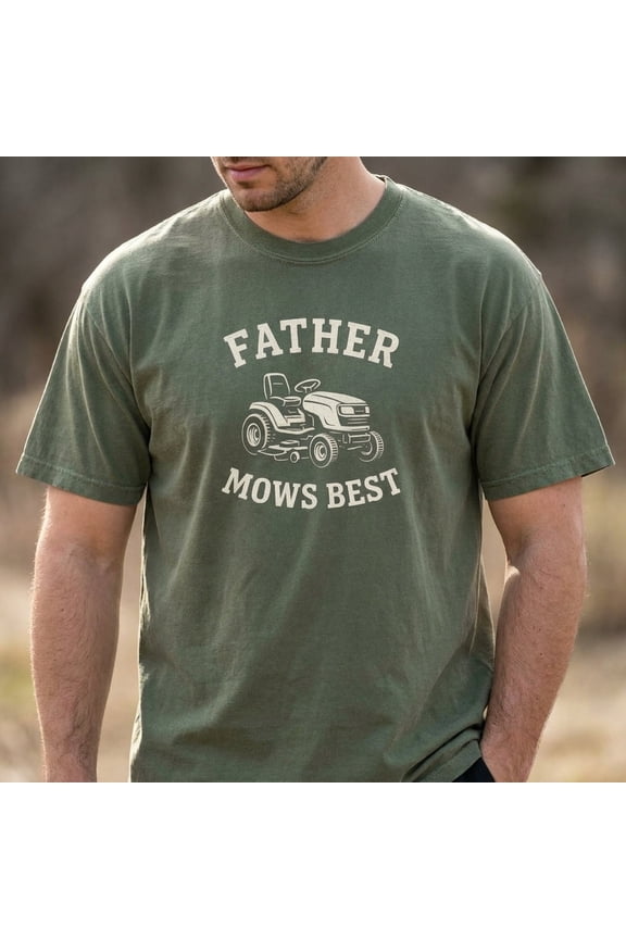 Father Mows Best, Funny Father's Day Gift, Vintage Lawn Mower Tee, Unisex Dad Shirt, Gift for Dad Who Loves Lawn Care