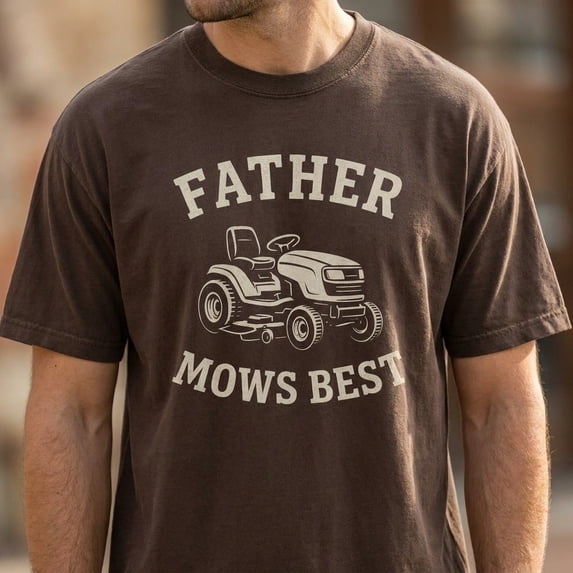 Father Mows Best, Funny Father's Day Gift, Vintage Lawn Mower Tee, Unisex Dad Shirt, Gift for Dad Who Loves Lawn Care