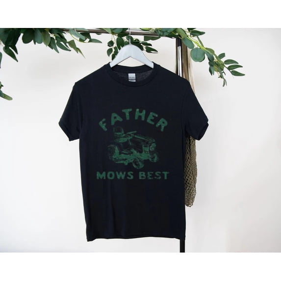 Father Mows Best Funny Lawn Dad Tee by Artbyhintze, for men & women, up to size 5XL