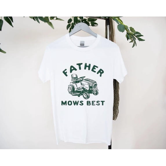 Father Mows Best Funny Lawn Dad Tee by Artbyhintze, for men & women, up to size 5XL