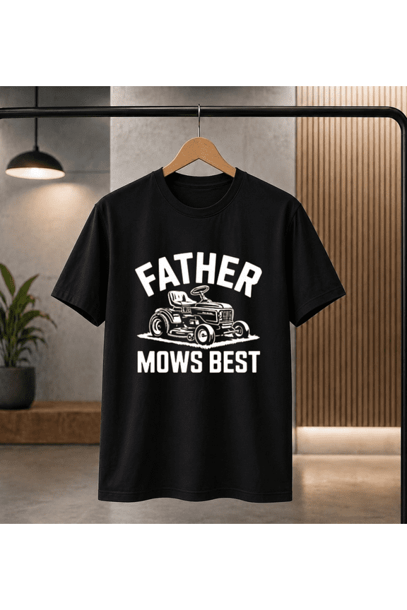 Father Mows Best Funny Lawn Mower Riding Dad Gift T-Shirt, for men & women, S-5XL