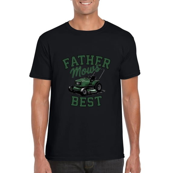 Father Mows Best Funny Riding Mower Mowing Dad Gift Top T-Shirt, for men & women, up to size 5XL