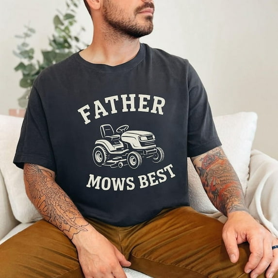 Father Mows Best T-Shirt , Funny Father's Day Gift ,Vintage Lawn Mower Tee, Premium Unisex Dad Shirt , Gift for Dad Who Loves Lawn Care TH270541