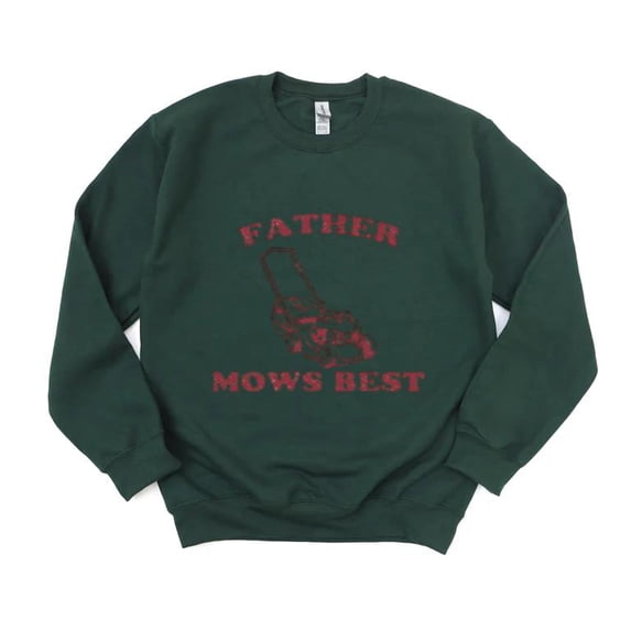 Father Mows Best Vintage Retro Style Lawn Mowing Dad Sweatshirt, for men & women, up to size 5XL