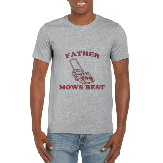 Father Mows Best Vintage Retro Style Lawn Mowing Dad T-Shirt, for men & women, up to size 5XL