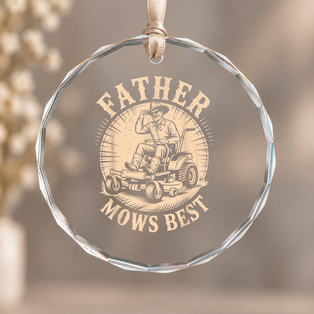 Top Dad Sign Father Mows Best Zero-turn Lawn Mower Dad Father Day Christmas Ornament ...