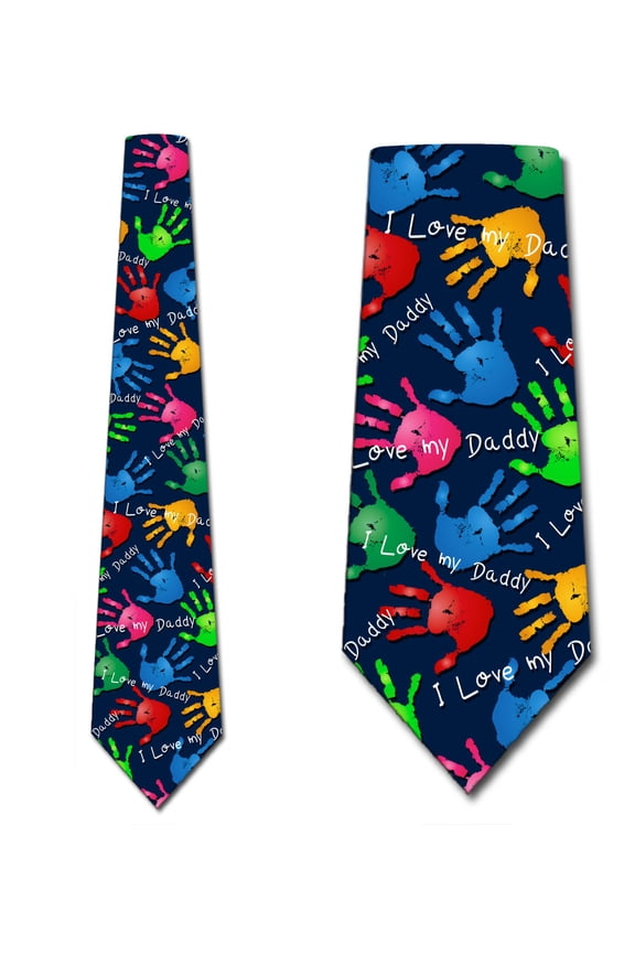 Father Neckties Mens Father's Day Ties I Love My Daddy Neck Tie by Three Rooker