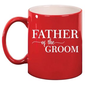 Father Of The Groom Ceramic Coffee Mug Tea Cup Gift for Him, Son, Grandpa, Husband, Brother, Dad (11oz Red)