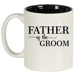 Father Of The Groom Ceramic Coffee Mug Tea Cup Gift for Him, Son, Grandpa, Husband, Brother, Dad (11oz White)