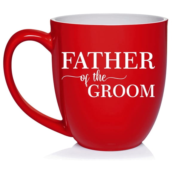 Father Of The Groom Ceramic Coffee Mug Tea Cup Gift for Him, Son, Grandpa, Husband, Brother, Dad (16oz Red)