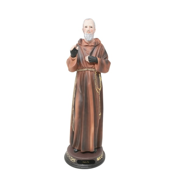 Father Pio Resin Statue | Multiple Sizes | Realistic Appearance | Church Services, Home Decor, Gifts | Spanish Name Padre Pio (Lx16"inches)