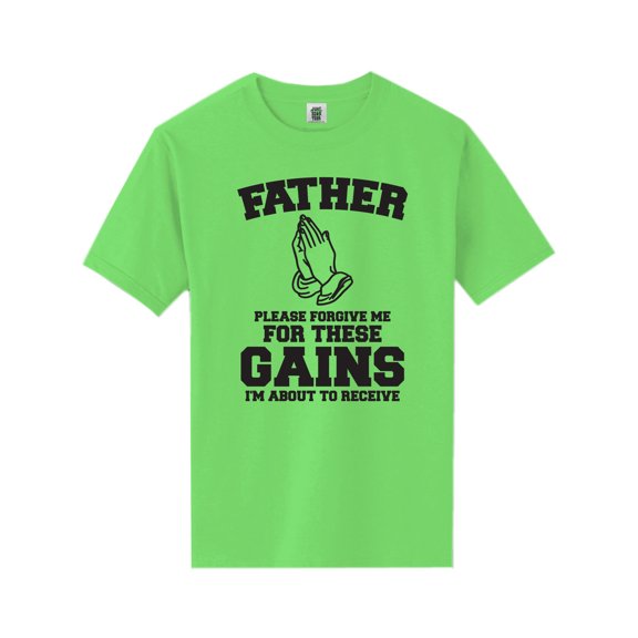 Father Please Forgive Me Short Sleeve Neon T-Shirt